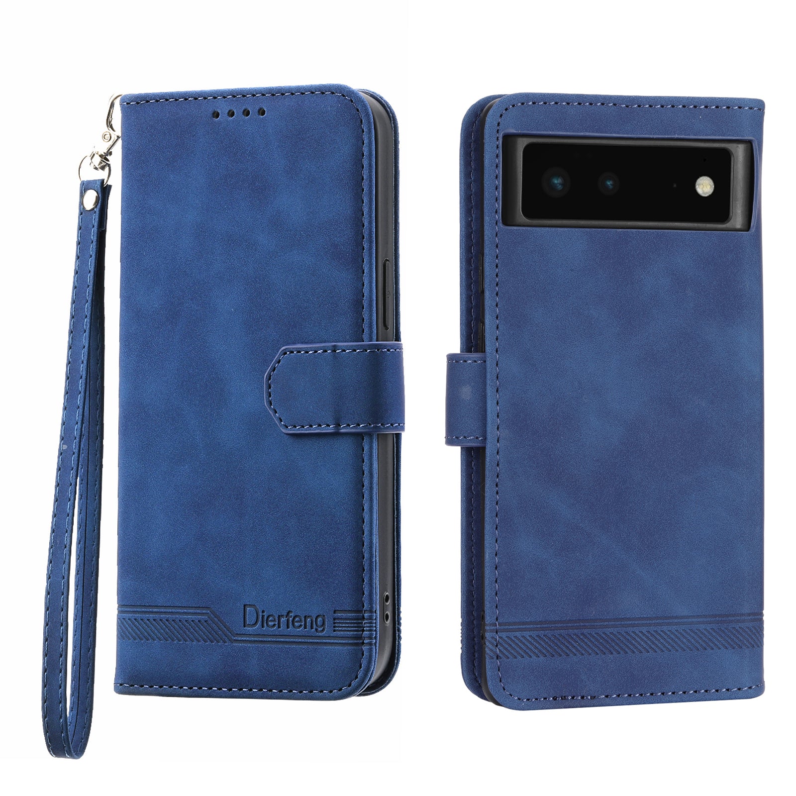 DIERFENG DF-03 Anti-scratch Leather Phone Case for Google Pixel 6 Lines Imprinted Anti-shock Flip Cell Phone Cover Stand Wallet DIERFENG DF-03 Anti-scratch Leather Phone Case for Google Pixel 6 Lines Imprinted Anti-shock Flip Cell Phone Cover Stand Wallet